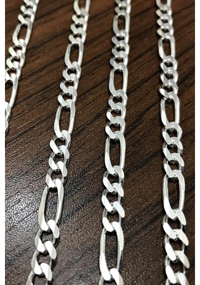 Gümüş Figaro 3+1 Erkek Kolye Zincir 55Cm 5Mm 26Gr Msn13