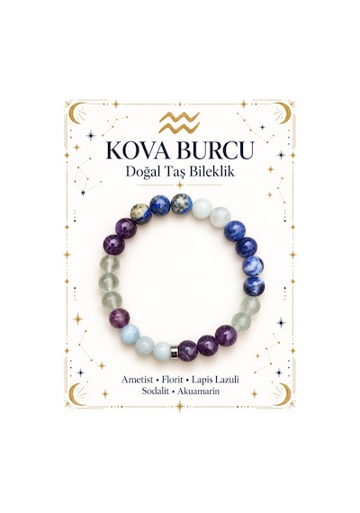 Kova Burcuna Özel Doğaltaş Bileklik Mor - 935181602 Mor