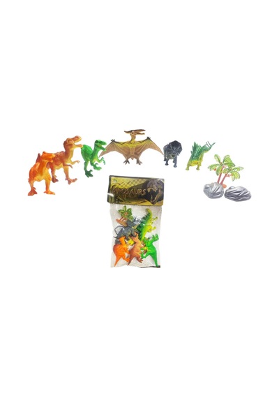 6'lı Gerçekçi Dinozor Figür Seti - Ağaç Ve Kaya Aksesuarlı Eğitici Oyuncak Dinozor Dünyası Hayvanlar