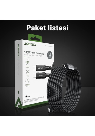 Acefast Ctoc 100w Alum. Şarj Data Kablosu -c4-03