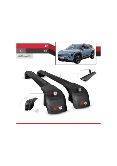Siyah 2 Adet Araç Tavan Barı, 2024-2025 Kia Ev3 Uyumlu 0.5 KG