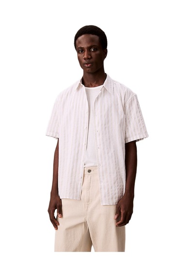 Calvin Klein Lv04lb275g Ss Supima Chest Embeck Erkek Gömlek Beyaz
