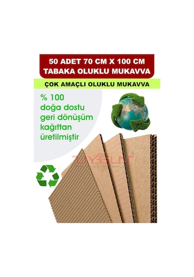 50 Adet 70cm X 100cm Baskısız Tabaka Oluklu Mukavva, Çocuk Etkinlik Kartonu, Maket Kartonu, Kargo Kartonu