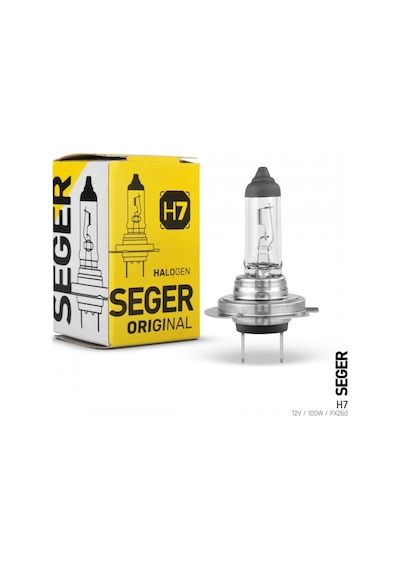 Seger - 12 Volt H7 100 Watt 3500K Ampul Takımı - 2 Adet