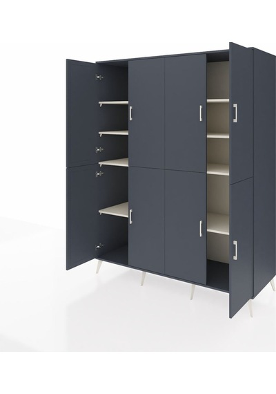 Kronos Gardrop 8 Raflı 8 Kapaklı 176x59x221 Antrasit-antrasit/aytaşı Beyaz Kronos Gardrop 8 Raflı 8 Kapaklı 176x59x221 Antrasit-antrasit/aytaşı Beyaz