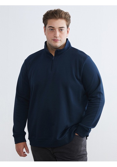 Lcwaıkıkı Classic Lacivert Büyük Beden Dik Yaka Erkek Sweatshirt