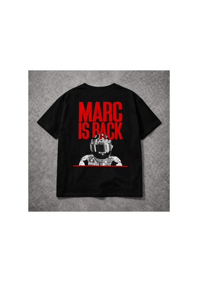 Yolo Street Oversize Marc Is Back Baskılı Tişört Unisex Streetwear %100 Pamuk Siyah