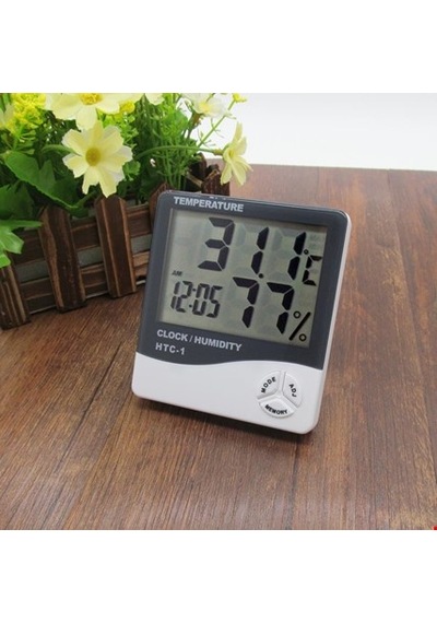 Htc-1 Çocuk Odası Isı ve Nem Ölçer Dijital Termometre Alarm Saat