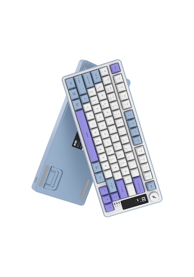 Hawk Gaming Hk255 Membrane Lcd Rgb Kablosuz/bluetooth Mavi Mor %75 Türkçe Gaming Klavye
