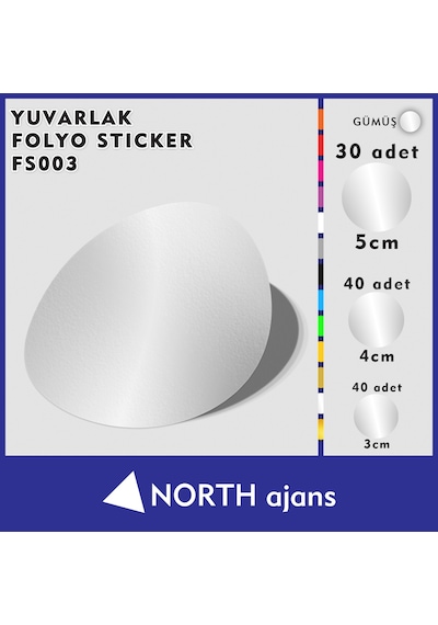Yuvarlak Folyo Duvar Sticklerı Gümüş