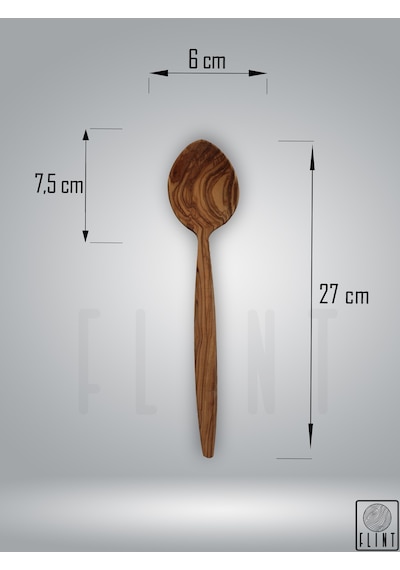 Zeytin Ağacı Ahşap Kaşık El Yapımı 27 cm Mutfak Yemek ve Servis Kaşığı