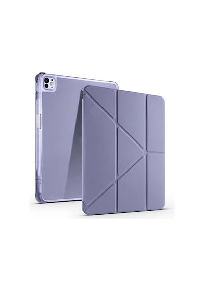 Ennar Samsung Galaxy Tab A9 Plus 11 İnç Uyumlu Sm-x210 Üçgen Standlı Kalem Bölmeli Uyku Modlu Tablet Kılıfı+tablet Kalemi Tablet Kılıfı