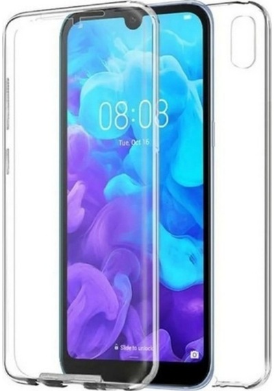 Adige Huawei Y5 2019 Uyumlu Kılıf Ön Arka 360 Koruma Arka Sert Mika Ön Silikon Şeffaf