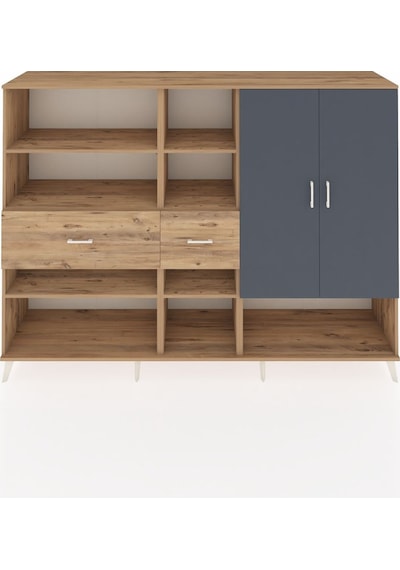 Hyperion Dolap 10 Raflı 2 Çekmeceli 2 Kapaklı 220x44x163 Çam-antr Çam-antrasit/çam Hyperion Dolap 10 Raflı 2 Çekmeceli 2 Kapaklı 220x44x163 Çam-antr Çam-antrasit/çam
