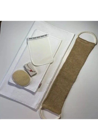 %100 Keten 6'lı Banyo Hamam Seti