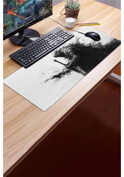 Sonictouch Klavye Mousepad 32x70cm Dikişsiz Pürüzsüz Sıvı Geçirmez Kaymaz Taban Kara Muhafız