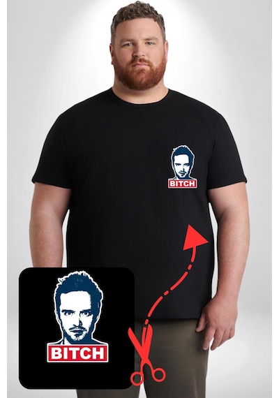 Angemiel Breaking Bad Siyah Büyük Beden Kadın Basic Minimal Baskılı Tişört Siyah
