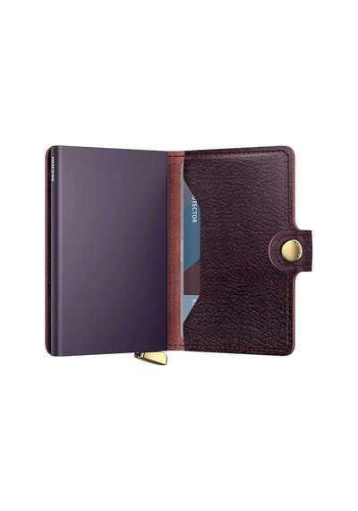 Secrid Premium Miniwallet+ Basco Kartlık Cüzdan, Bordo Çok Renkli
