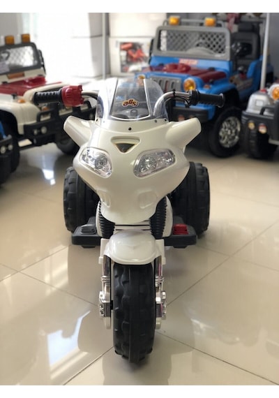 Aliş Toys Goway 12 Volt Turbo & Müzik Çalarlı Elden Gazlı Dev Motor 3-9 Yaş Beyaz