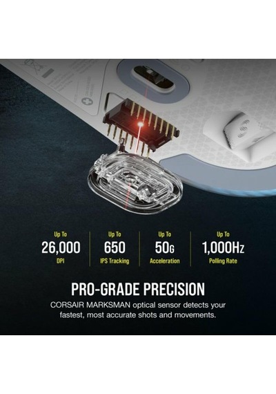 M75 Kablosuz Rgb Hafif Fps Oyun Faresi 26.000 Dpı Değiştirilebilir Yan Tuşlar İcue Uyumlu Pc Beyaz Diğer