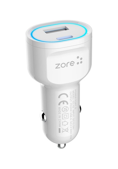 Ariatech Cc-02 Hızlı Şarj Özellikli Led Işıklı Qc 3.0 Usb-a Ve Type-c Pd Araç Şarj Başlığı Pd 20w - Beya Beyaz