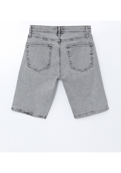Lcw Jeans Gri Süper Skinny Fit Erkek Jean Şort