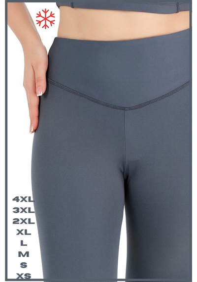 Missmaral Kadın Kışlık Içi Polarlı Yüksek Bel Toparlayıcı Tayt Lacivert Curve High Waist Fleece Winter 1048 Antrasit