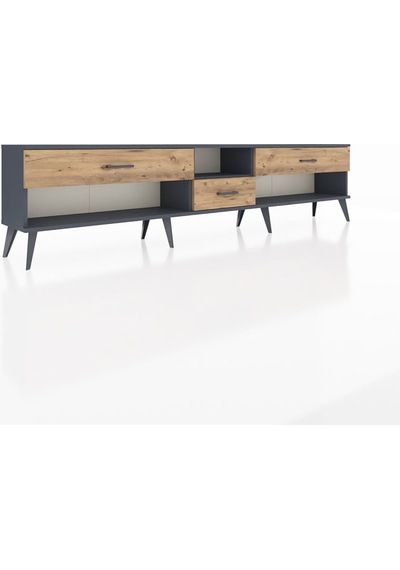 Arges Tv Ünitesi Tek Raflı 3 Çekmeceli 220x30x51 Antrasit-antrasit/çam Antrasıt/atlas Çam - Antrasıt Arges Tv Ünitesi Tek Raflı 3 Çekmeceli 220x30x51 Antrasit-antrasit/çam Antrasıt/atlas Çam - Antrasıt