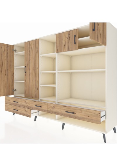 Hyperion Dolap 12 Raflı 4 Çekmeceli 4 Kapaklı 220x44x163 Aytaşı-ç Aytaşı-çam