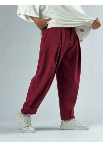 Cocopelli Paça Cırt Detaylı Bordo Erkek Baggy Pantolon Coc3351