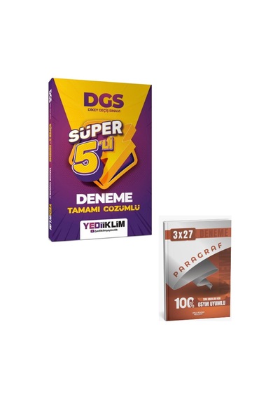 Yediiklim 2027 Dgs Tamamı Çözümlü Süper 5 Li Deneme+ Anla Kazan Paragraf
