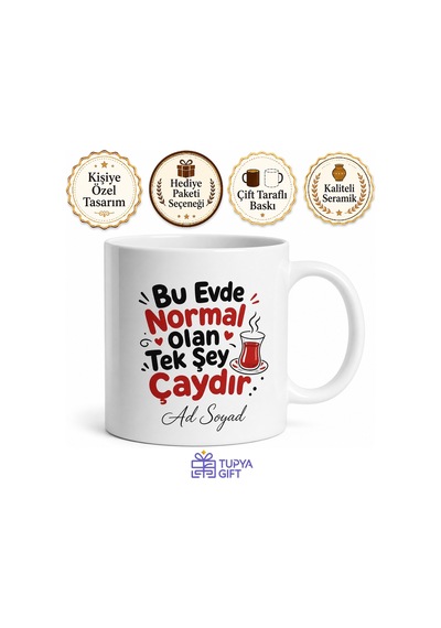Aile Mizahı İçin Kişiye Özel Komik Baskılı Kupa Bardak Hediye Beyaz / Çok Renkli