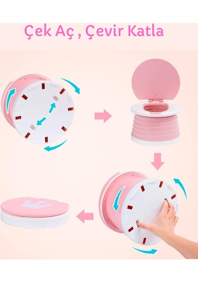 MooieBaby's Katlanabilir Çocuk Tuvaleti, Carry Potty,Pembe