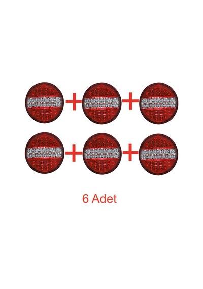 Hamburger Tip Ledli Stop Lamba 24 Volt 4 Modlu 6 Adet