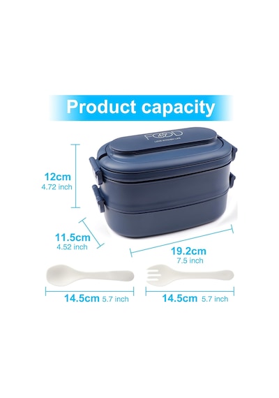 2 Katlı 1550 Ml Sızdırmaz Beslenme Kutusu Lacivert - Çatal Kaşık Setli, Mikrodalga Uyumlu Sefer Tası Çok Renkli 2 Katlı 1550 Ml Sızdırmaz Beslenme Kutusu Lacivert - Çatal Kaşık Setli, Mikrodalga Uyumlu Sefer Tası Çok Renkli