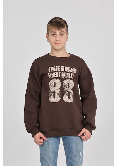 Toontoy Kids Toontoy Erkek Çocuk 88 Baskılı Sweatshirt Kahverengi