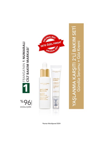 Yves Rocher Yaşlanma Karşıtı 2 'li Bakım Seti- Gündüz Serumu 30 Ml& Göz Kremi 15 Ml