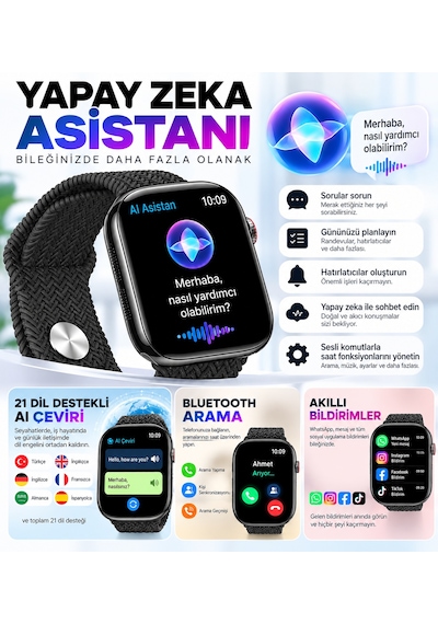 Hk12 Pro Aı Akıllı Saat 2.02 Amoled Ekran, Yapay Zeka, 21 Dil Çeviri, Bluetooth Arama, Whatsapp, Kablosuz Şarj Siyah-14901 Hk12 Pro Aı Akıllı Saat 2.02 Amoled Ekran, Yapay Zeka, 21 Dil Çeviri, Bluetooth Arama, Whatsapp, Kablosuz Şarj Siyah-14901