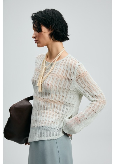 Lufian Lace Kadın Kazak Krem Krem 121090043100370 Krem