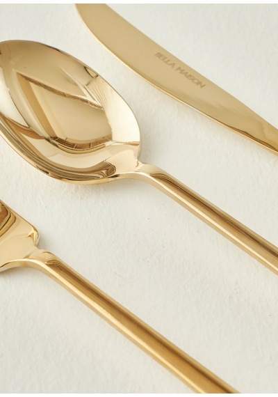 Bella Maison Milano 18 Parça Yemek Çatal Kaşık Bıçak Seti Gold Gold