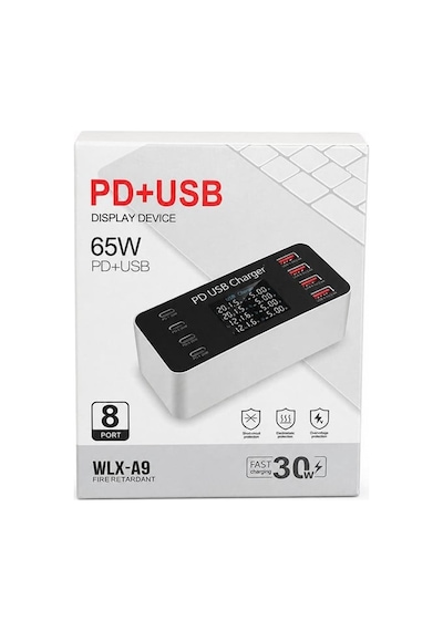 Pm-26056 8 Port Usb+pd Şarj İstasyonu 4 Usb+ 4 Pd Diğer