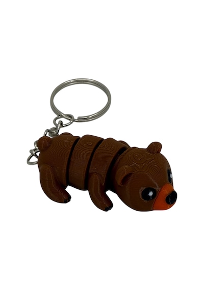 Renkli 3d Sevimli Ayı Hayvan Figürü Anahtarlıklar - Eğlenceli Ve Şık Tasarım 5-5,5 Cm Kahverengi