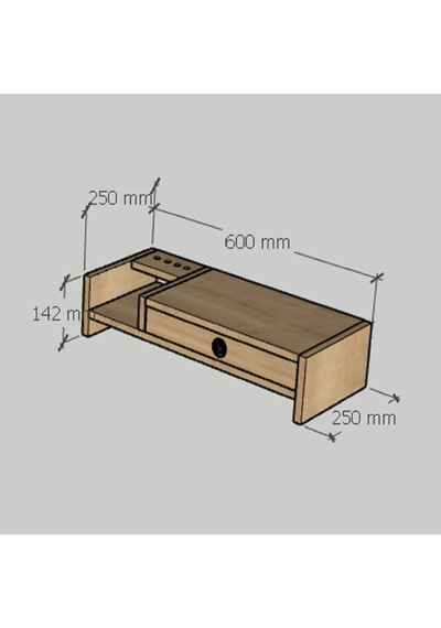 Emkawood Mira Monitör Yükseltici Laptop Sehpası Safir Meşe