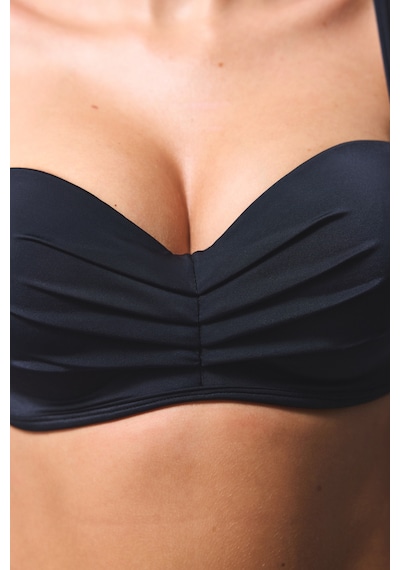 Penti Siyah Lotus Çizgili Toparlayıcı Balenli Balconette Bikini Üstü