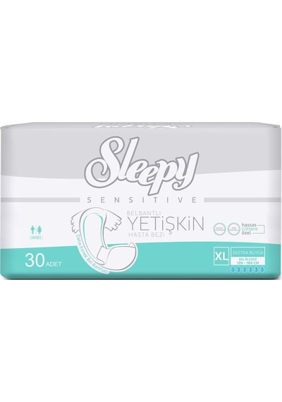 Sleepy Sensitive Antibakteriyel Süper Yetişkin Hasta Bezi Xlarge 30 Adet