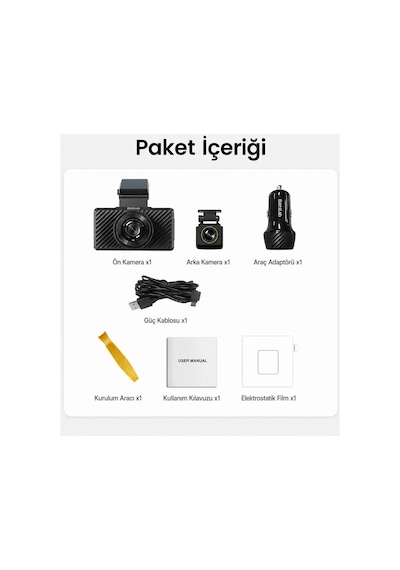 360+ Botslab G500H Pro ADAS Ön 3K QHD -Arka 1080P FHD 150° Açı WiFi+GPS Gece Görüşlü Araç İçi Kamera