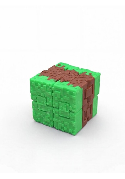 Katlaç Çimen Desenli Özel Seri Infinity Cube Sonsuz Küp & Hareketli Stres Küpü