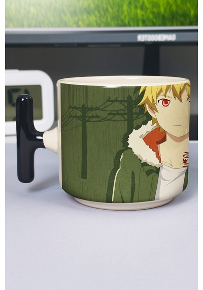 Noragami Anime Baskılı Seramik Lüks Kupa 1 Adet T Şeklinde Özel Siyah Kulp Dalga Kulp V5t Çok Renkli