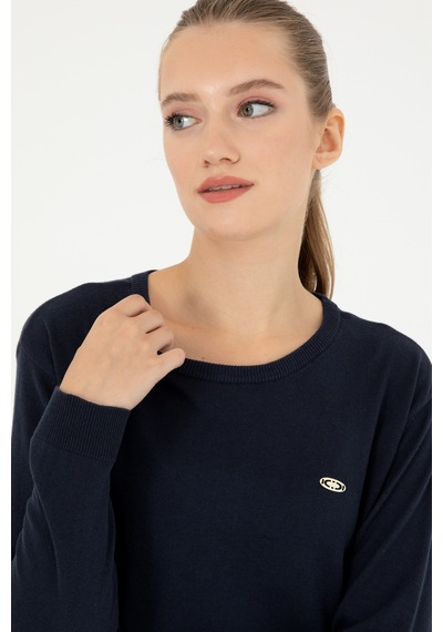 U.S. Polo Assn. Kadın Lacivert Bisiklet Yaka Basic Kazak 50293510-VR033
