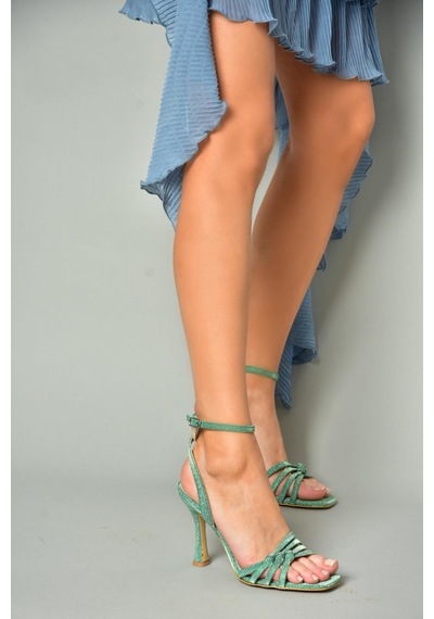 Fox Shoes S569815714 Yeşil Sim Topuklu Ayakkabı Yeşil
